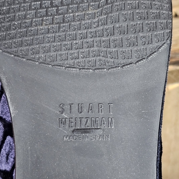 STUART WEITZMAN OTK Velvet Croc Print Boots - 38.5 - Picture 10 of 11